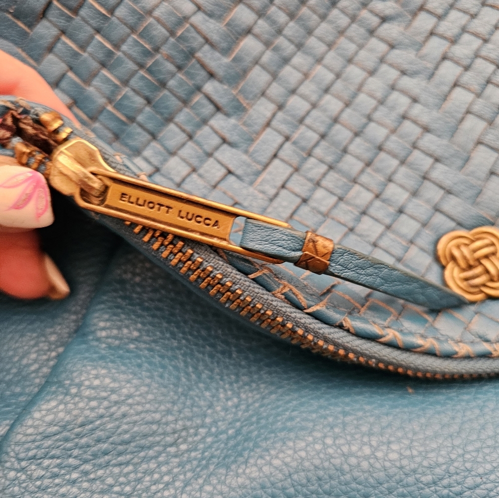 Elliott Lucca Blue Jean Leather Crossbody Bag - Picture 4 of 15